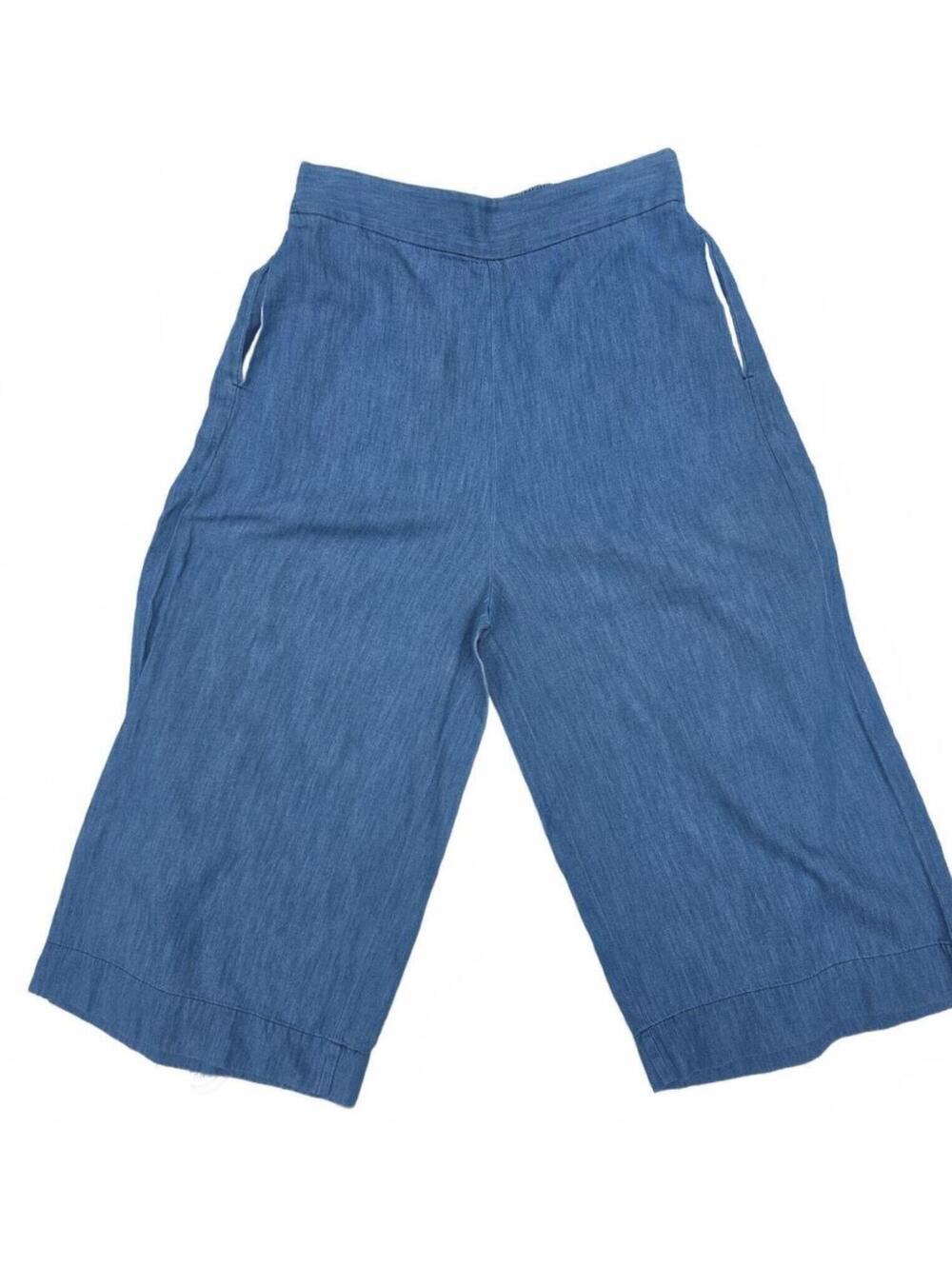 Madewell Chambray Huston Pull-On Crop Pants-Cotton Linen - K8921 Size Med.